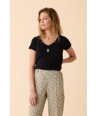 T-shirt uni zig zag