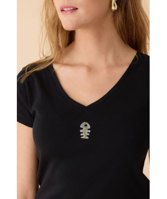 T-shirt uni zig zag