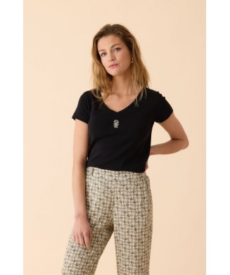 T-shirt uni zig zag