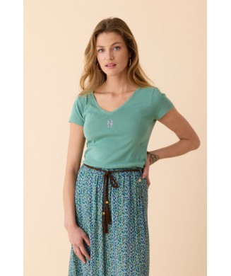 T-shirt uni zig zag