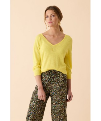 Pull coton flammé