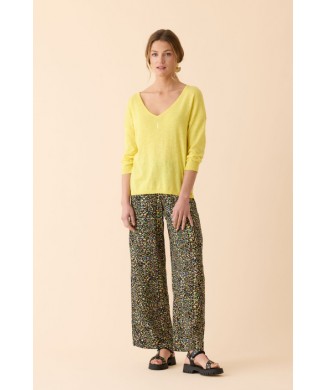 Pull coton flammé
