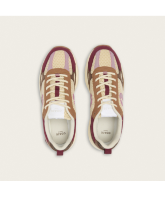 Baskets basses Maé - Bordeaux beige rose