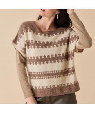 Pull poncho Jacquard