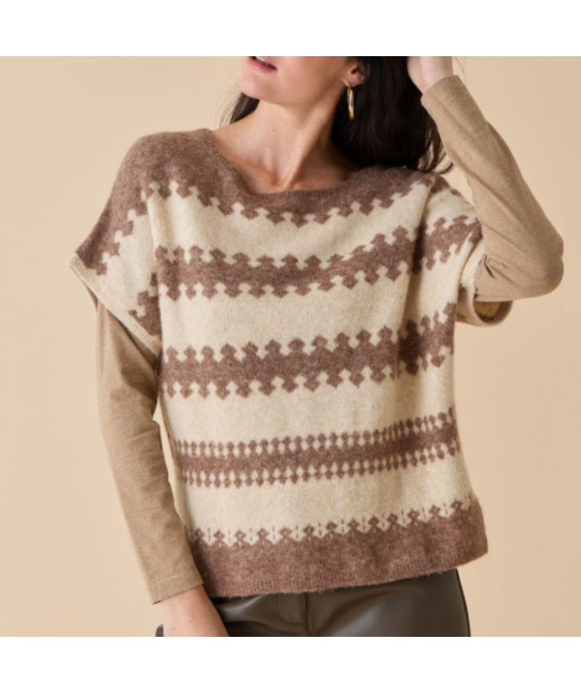 Pull poncho Jacquard