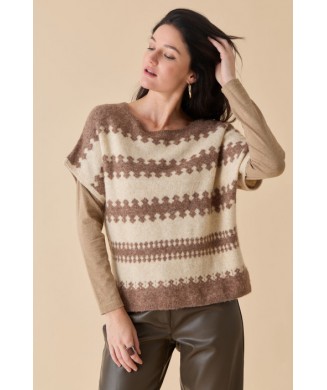 Pull poncho Jacquard