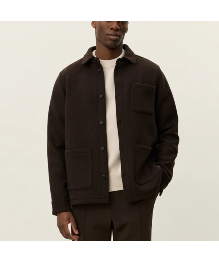 Surchemise Jason Solid Wool Overshirt