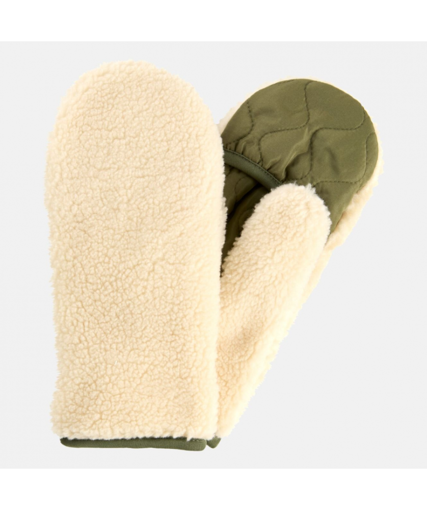 Gants Teddy avec matières mixtes