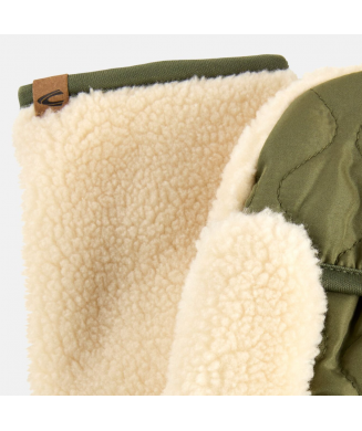 Gants Teddy avec matières mixtes