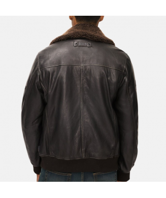 Veste en cuir avec poches intérieures