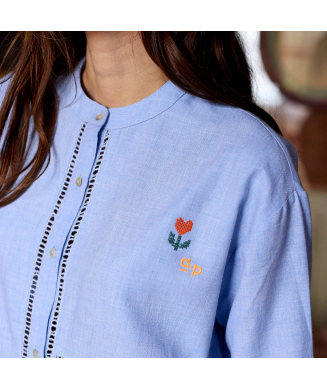 Blouse Femme Broderie Fleurs