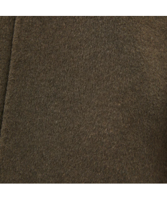 Manteau long vert col tailleur en laine UTELLIO