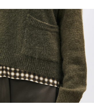 Pull bleu manches longues col rond KINKATA